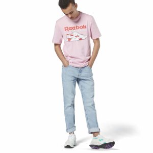 Koszulki Męskie Reebok Classic Różowe PL 62GTNRW